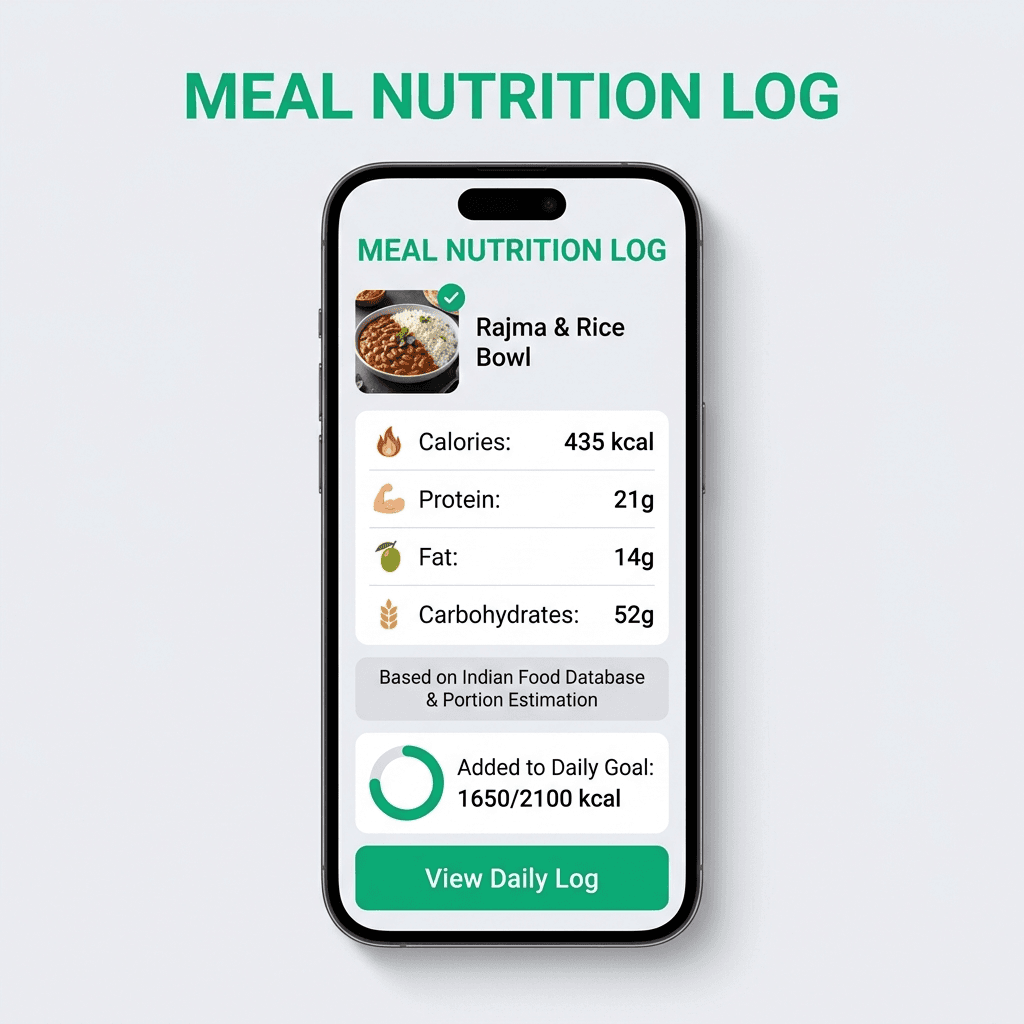 NutriScan food photo scan interface