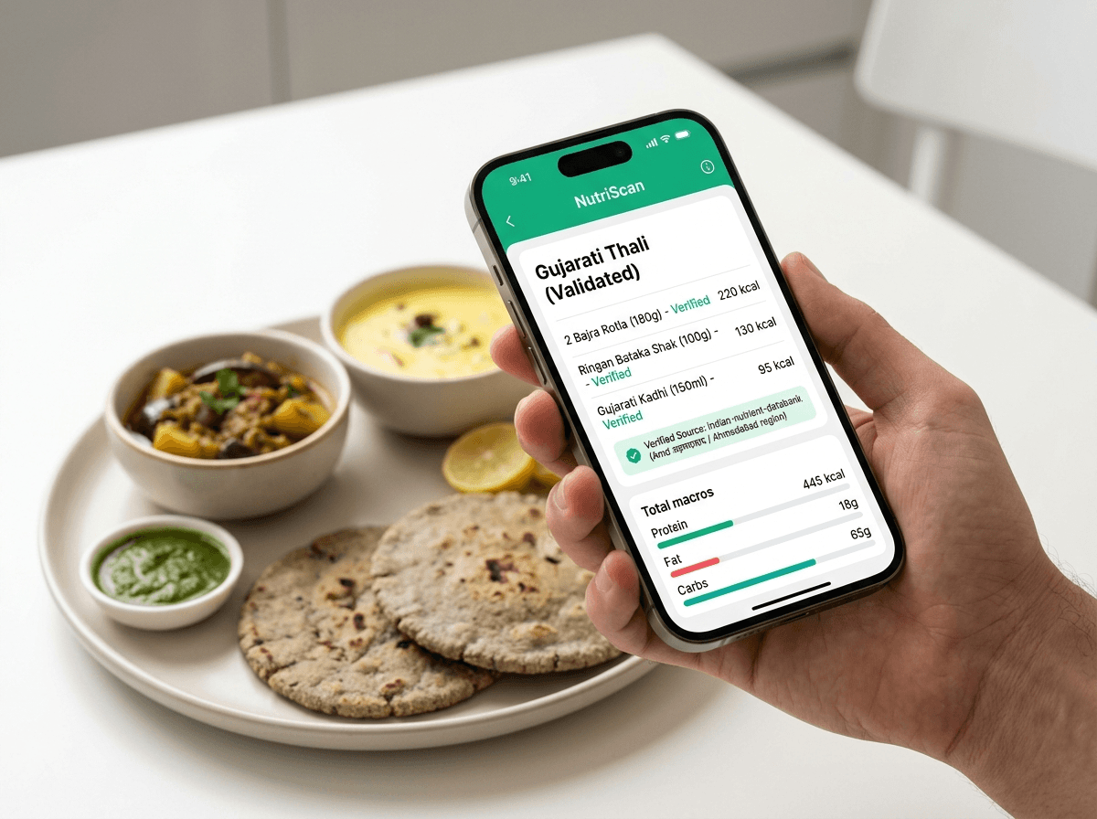NutriScan meal history and dashboard view